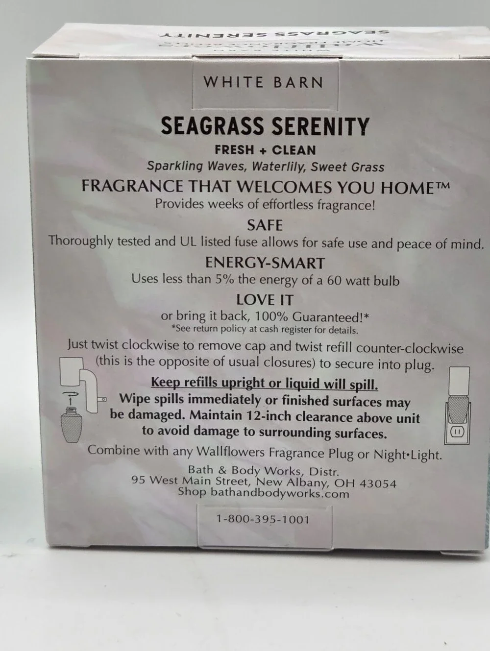 White Barn Wallflowers Home Fragrance Refills Seagrass Serenity X 4